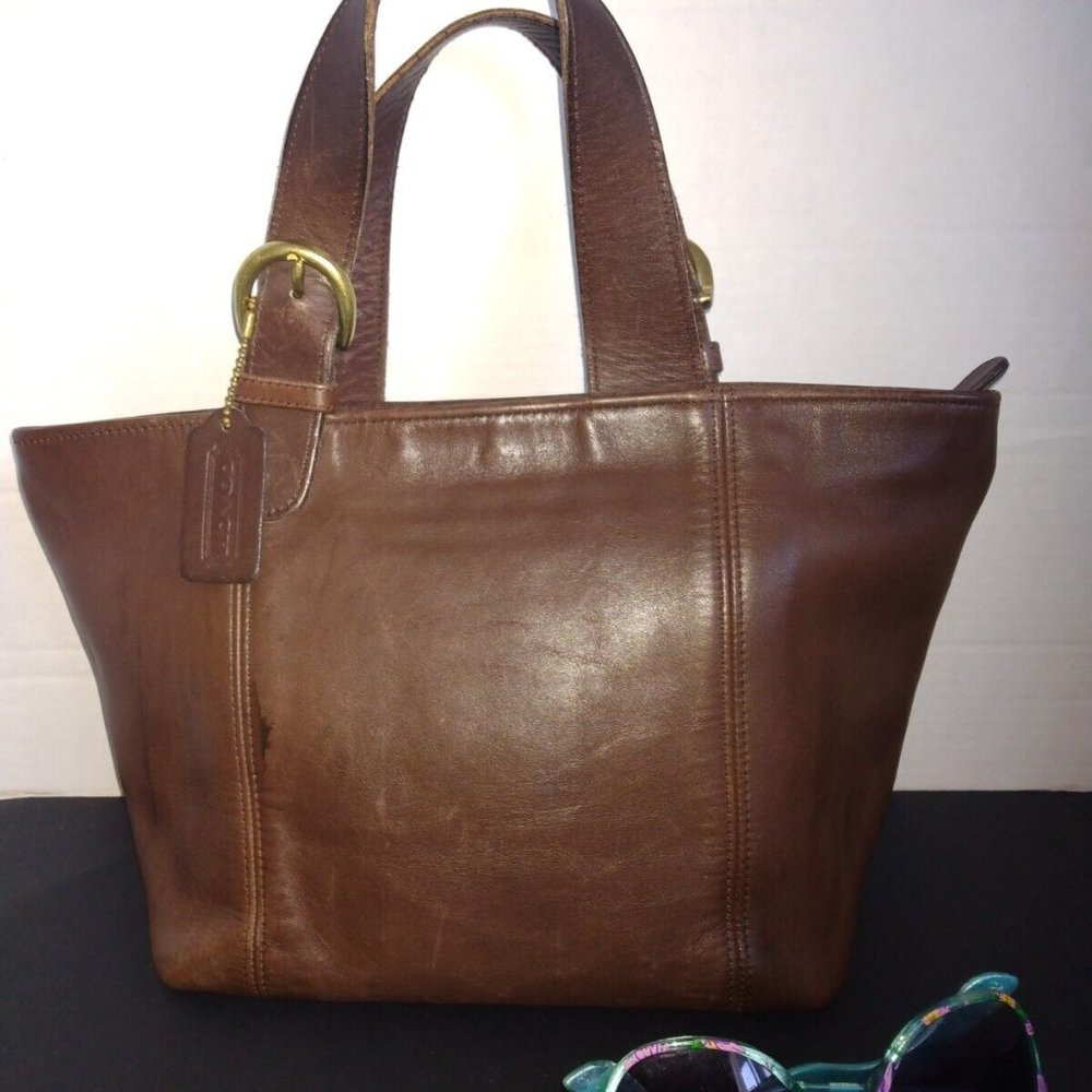 Vintage COACH Brown Leather Soho "Waverly" Satchel Top-Handle Bag 4133